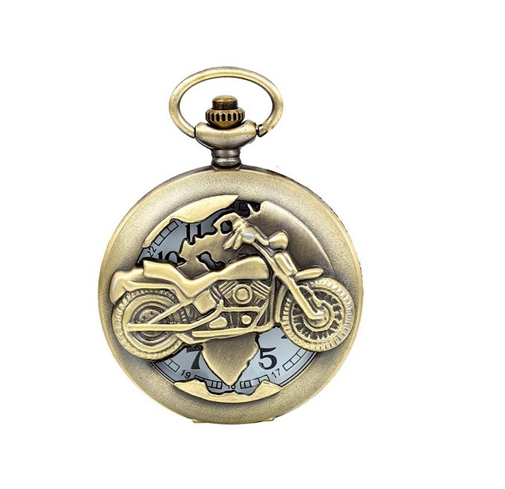 Reloj De Bolsillo Moto Harley Vintage
