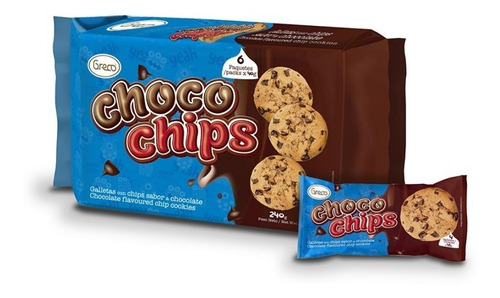 Galletas Choco Chips Greco X12 Unids 480gr