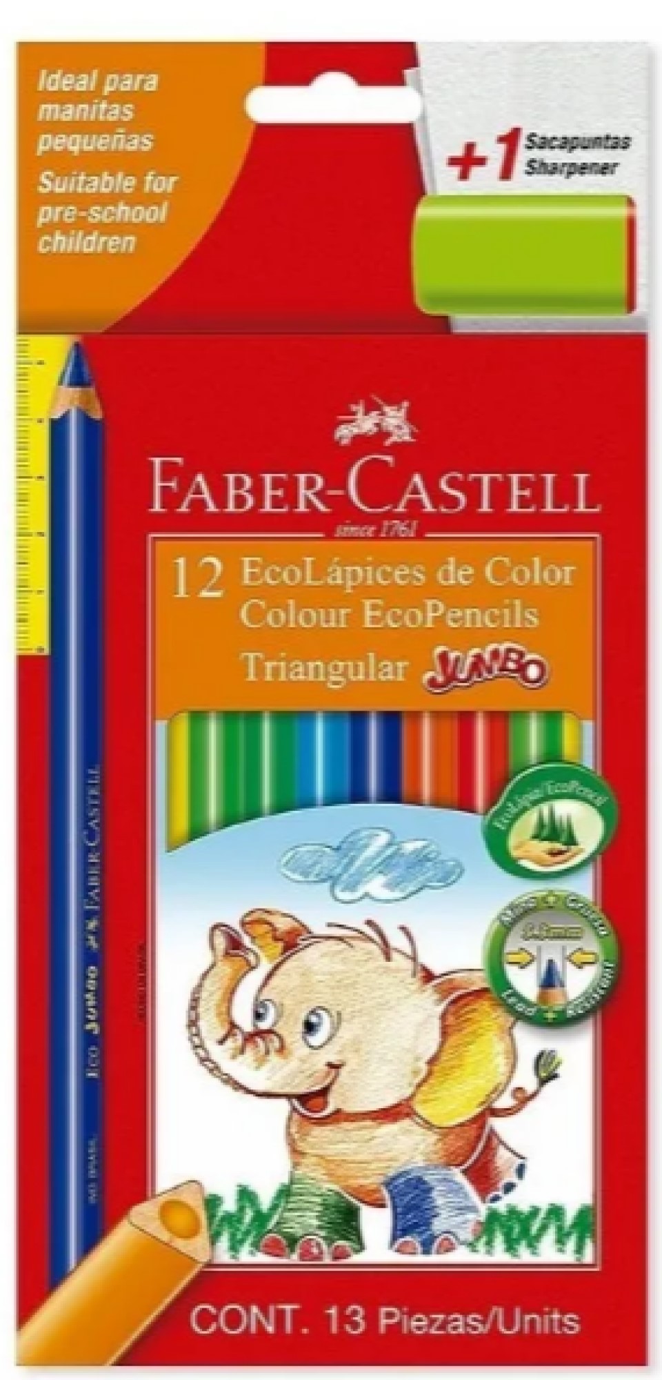 Colores  TRIANG. JUMBO X 12 FABER CASTELL