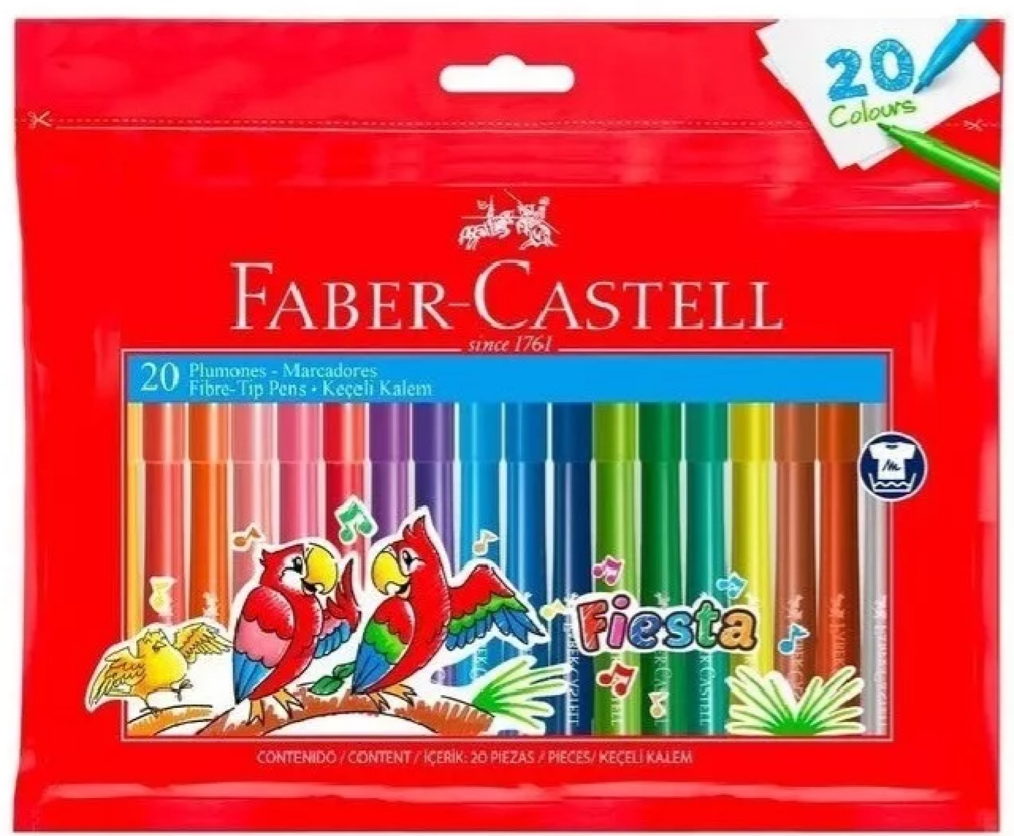 Plumones Fiesta estuche con zipper x 30 colores – Faber-Castell Perú