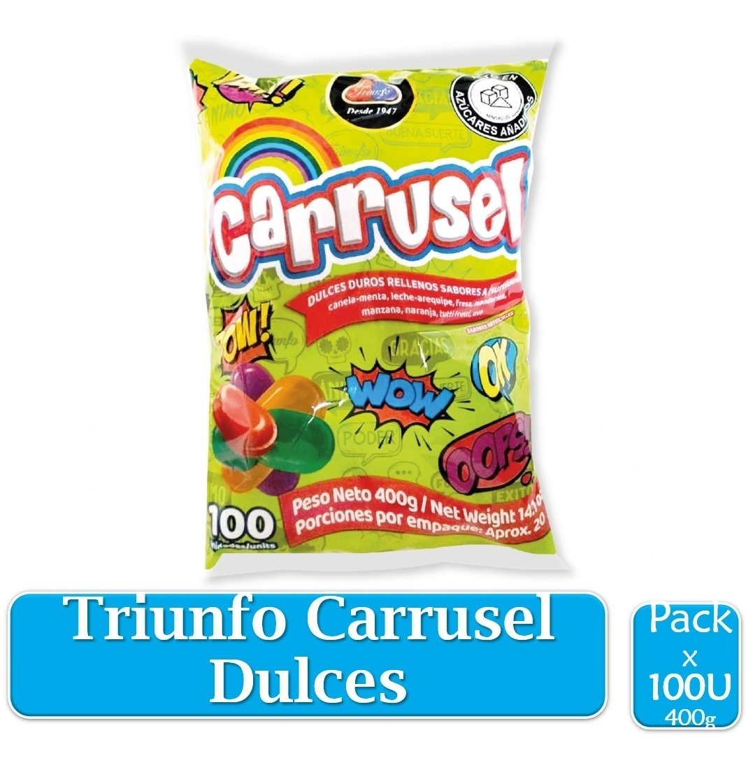 Dulces Carrusel Triunfo 100 Uds X 400gr (1)