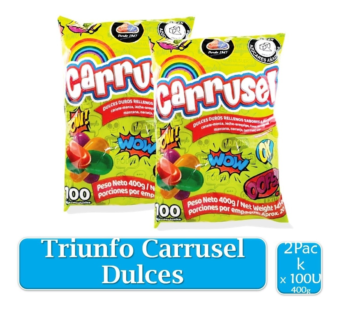 Dulces Carrusel Triunfo 200 Uds X 400gr
