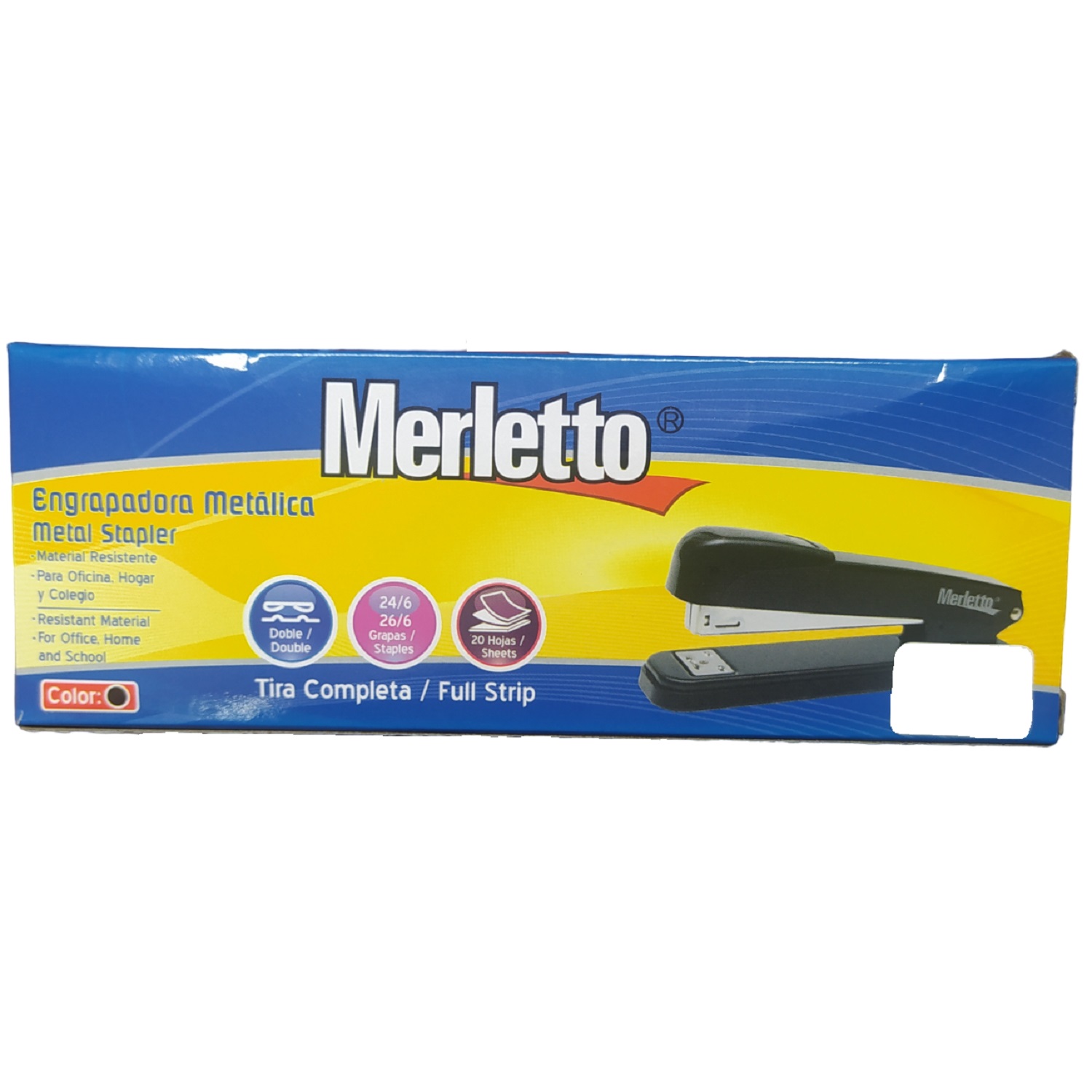 Cosedora Metalica Mediana Negra Merletto