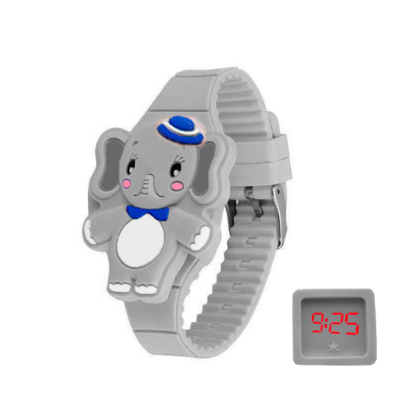 Reloj Led Niño Niña Infantil Oso Fucsia + Estuche