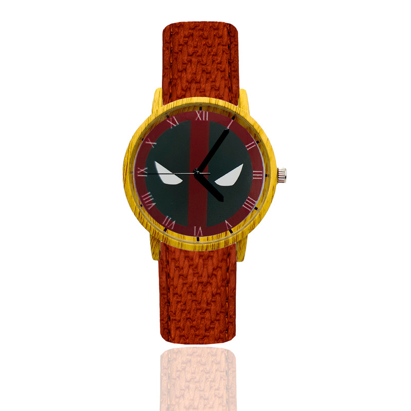Reloj Deadpool Estilo Madera 