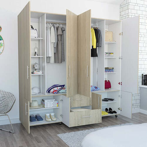 Closet Light, Beige y Blanco, con dos cajones organizadores y dos  entrepaños para zapatos - institucionaldh