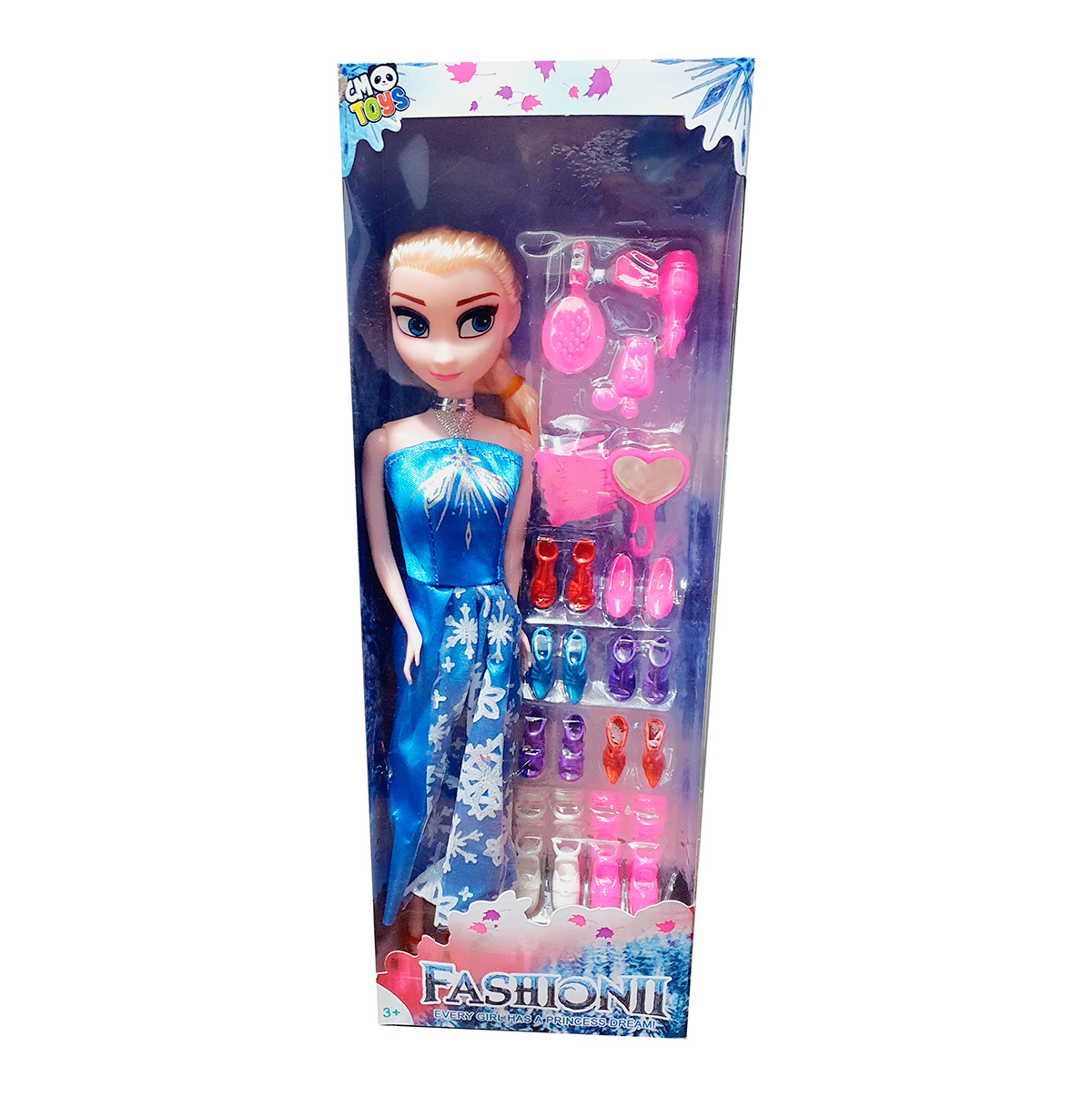 Muñeca Princesa Frozen Azul Juguete Niñas + Accesorios