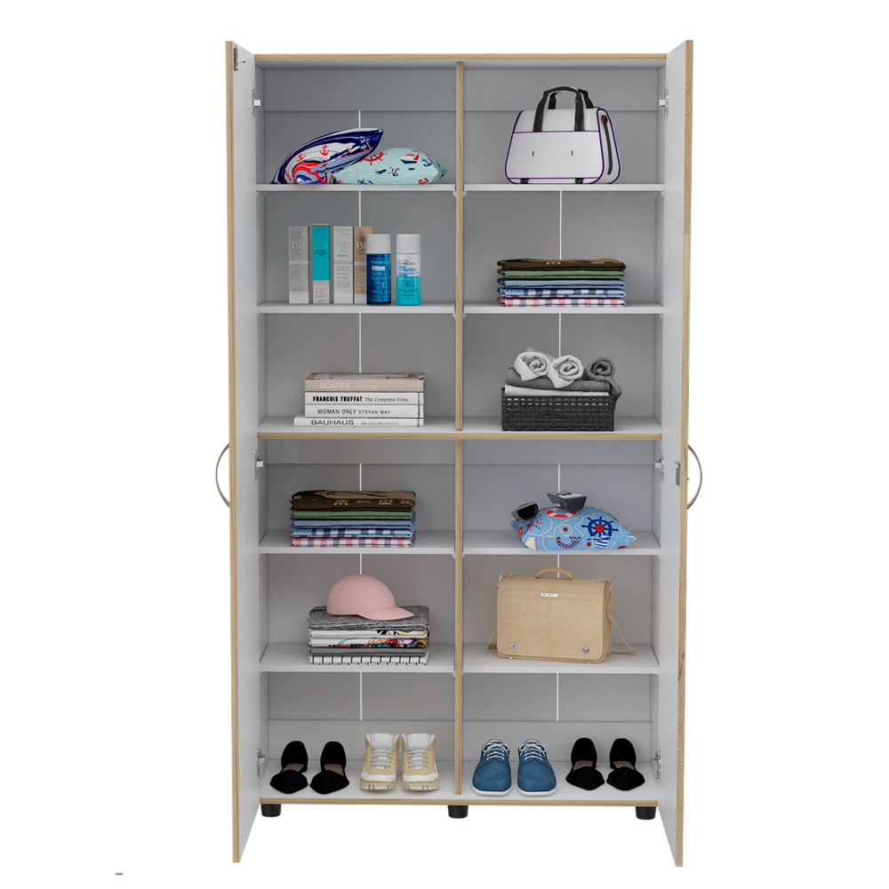 Closet Light, Beige y Blanco, con dos cajones organizadores y dos  entrepaños para zapatos - institucionaldh