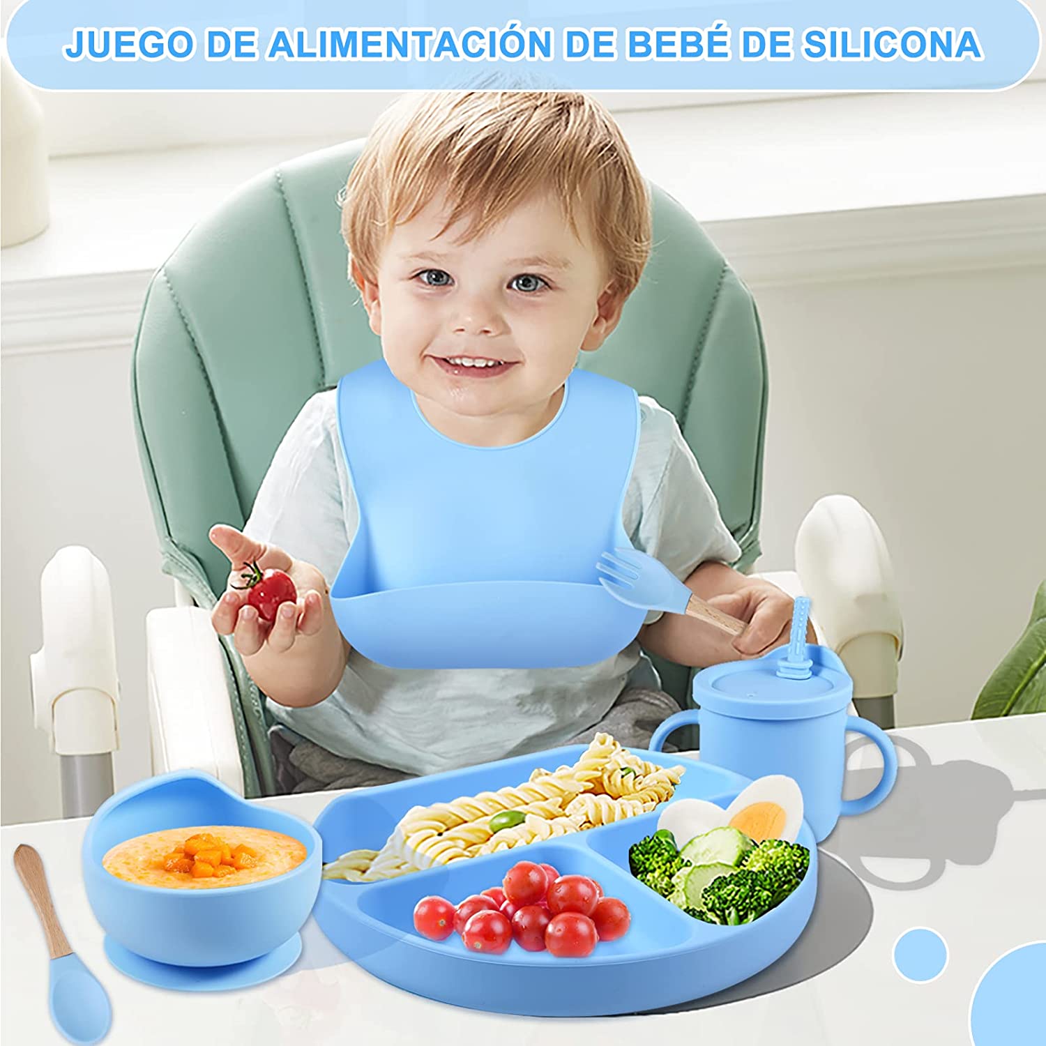 Vicloon Cucharas de silicona para bebés, 7 cucharas de bebé, cucharas de  alimentación de primera etapa para bebés, cucharas de silicona ultra