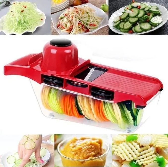 Rallador De Verduras Manual 6 En 1 Plegable Mandolina Cocina