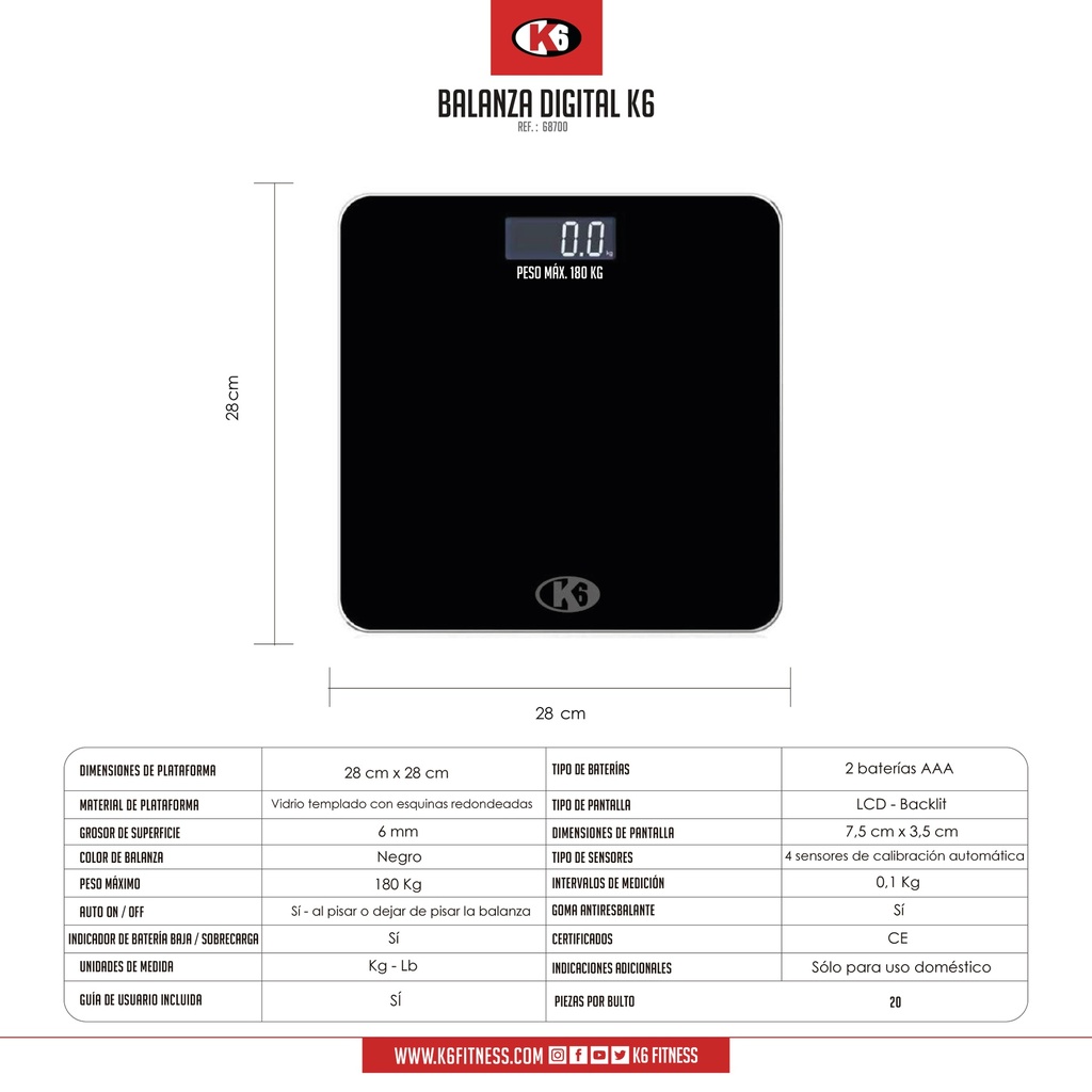 Bascula Digital Para Personas Limite De Peso 180Kg - Luegopago