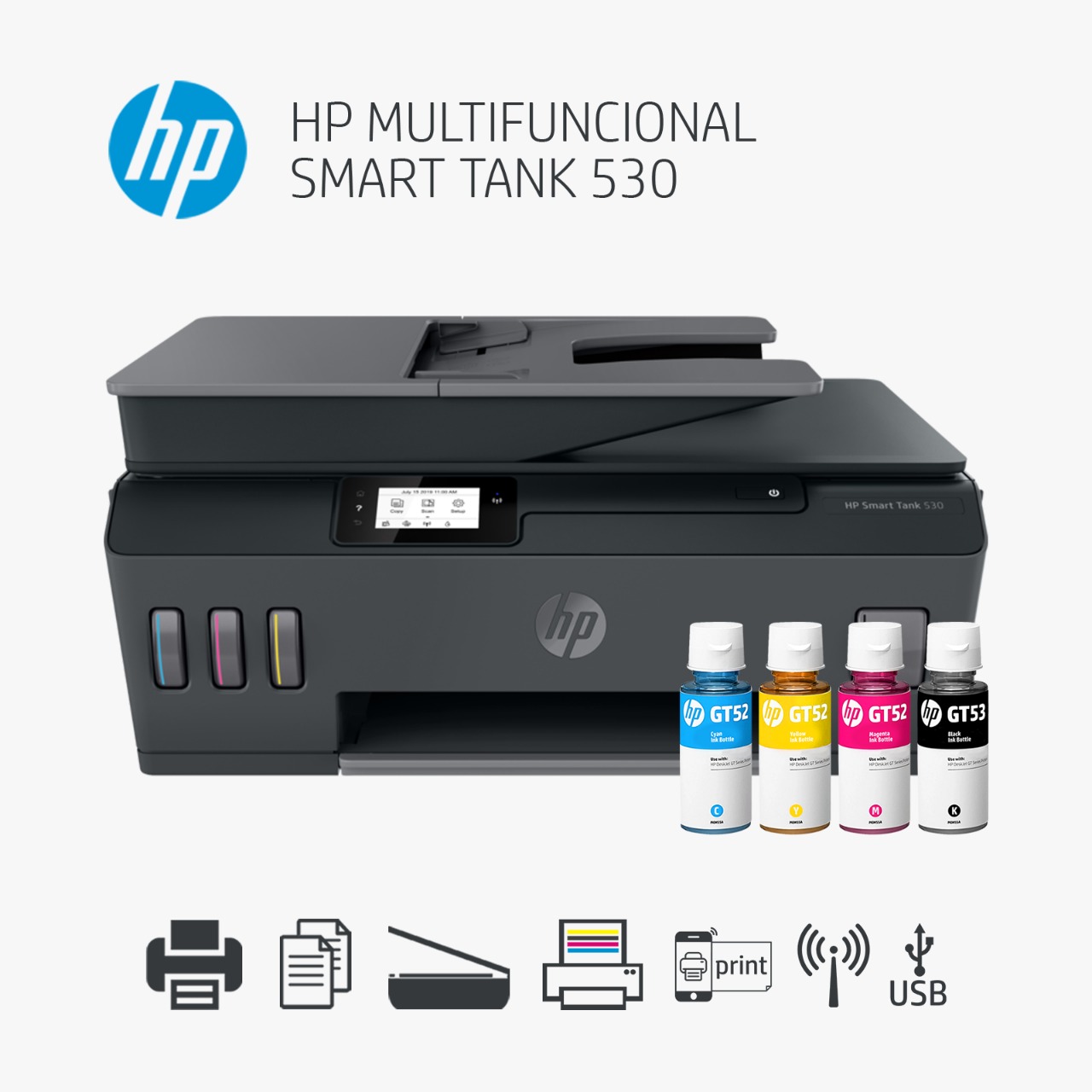 Impresora Multifuncional HP Smart Tank 530 