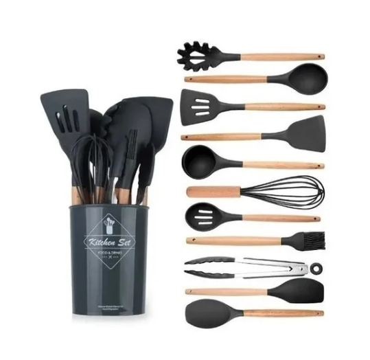 Set de Utensilios De Cocina Klack de 19 piezas Silicona con cuchillos y  Tabla – Klack Europe