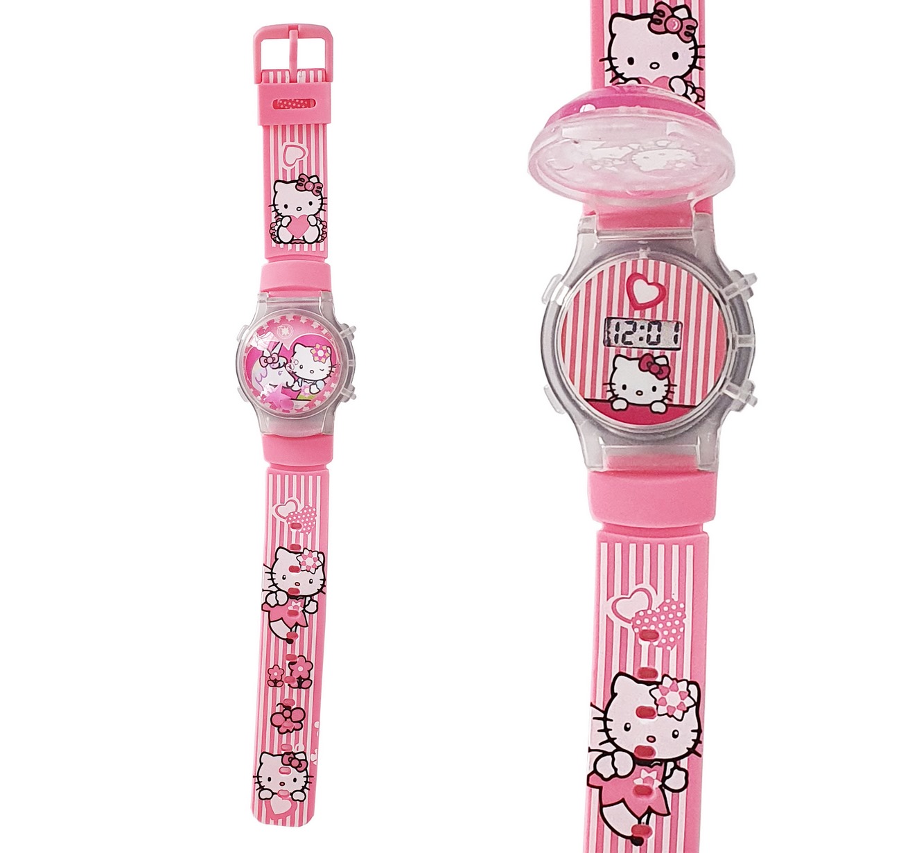 Reloj Niñas Digital Luces Tapa Infantil Hello Kitty 3d Luegopago