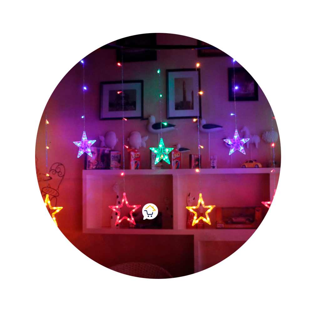 Luces Led Estrella X272 LED Cortina Luces 6m Navidad Azul