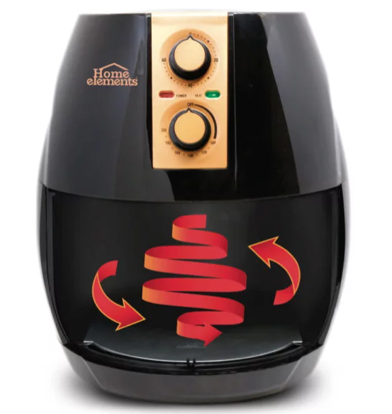 Freidora Electrica Sin Aceite Home Elements 3.2Litros Copper Air Fryer