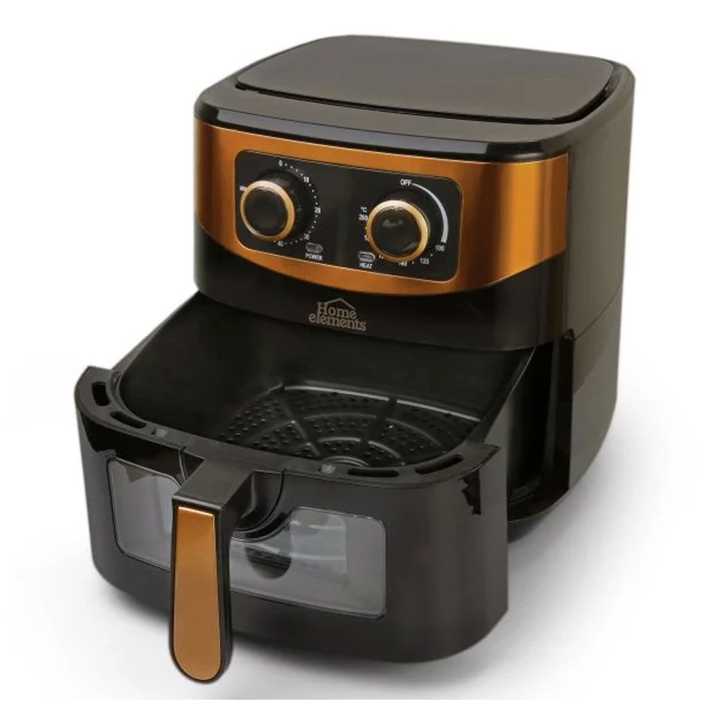 Freidora Electrica Sin Aceite Home Elements 3.2Litros Copper Air Fryer