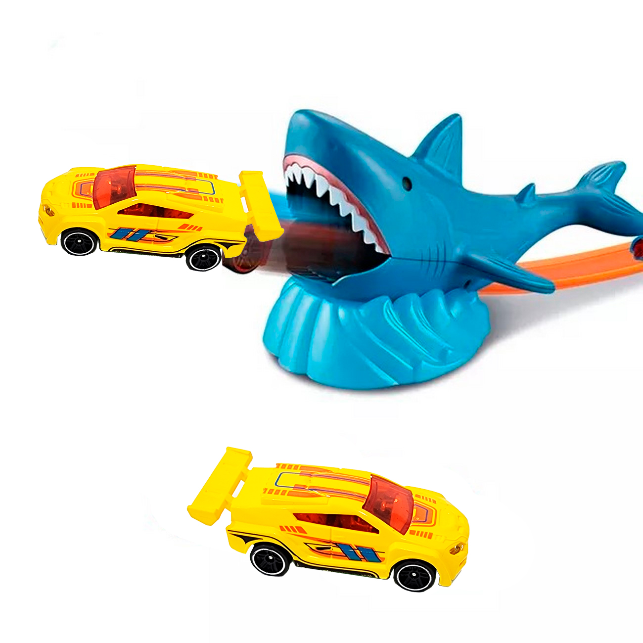 Pista De Carros Tiburon Devorador Juguete Niños + Carro 