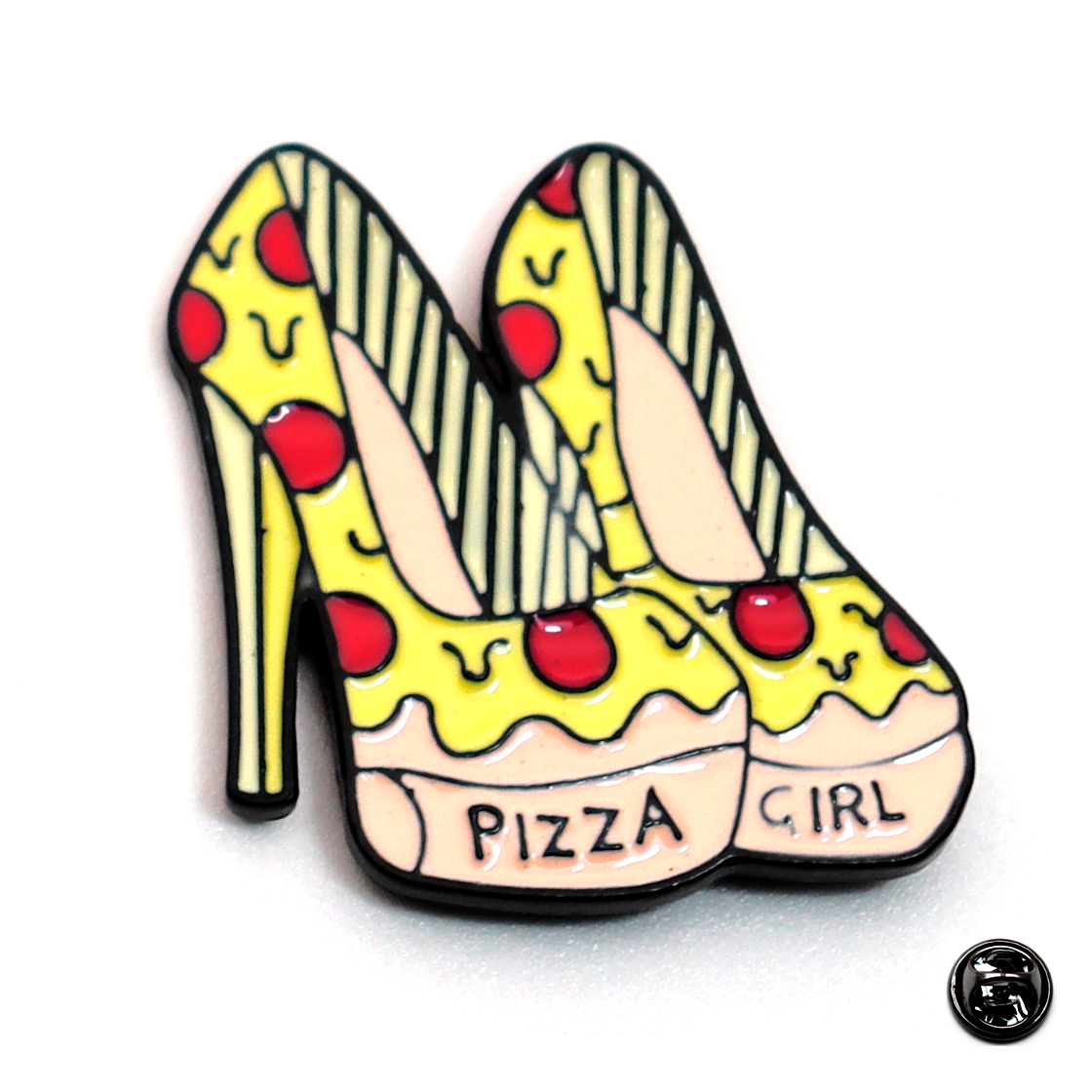 Prendedor (pin) Pizza Girl + Bolsa decorativa