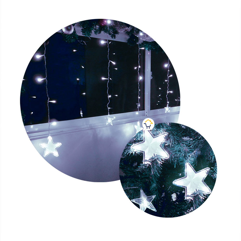 Luces Led Estrella X272 LED Cortina Luces 6m Navidad Azul H1801TCAZ –