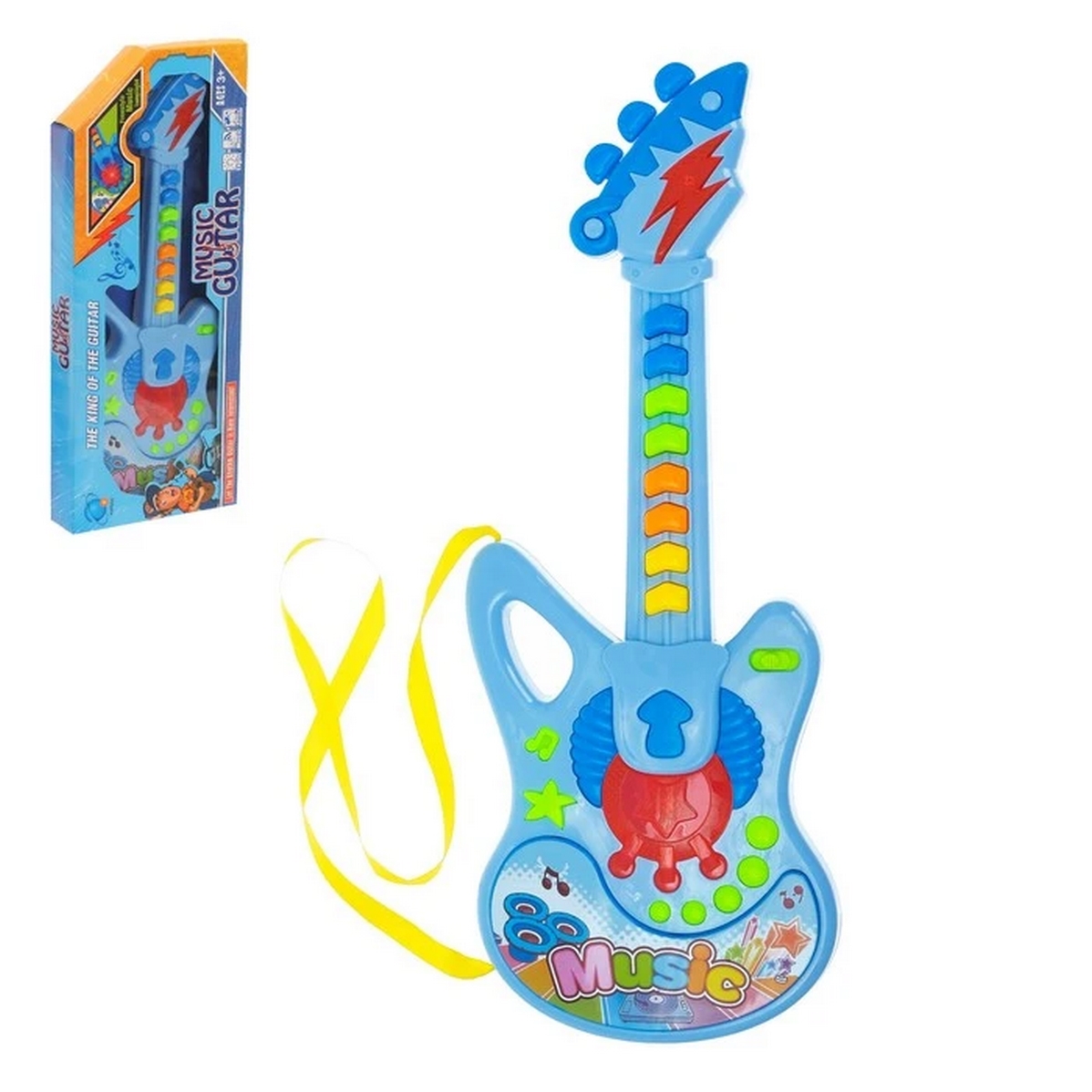 Guitarra Juguete Musical Mágica Luz Sonido Regalo Niñas Azul