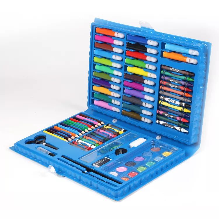 Set De Arte En Caja Metalica Kit De Dibujo 145 Piezas - Luegopago